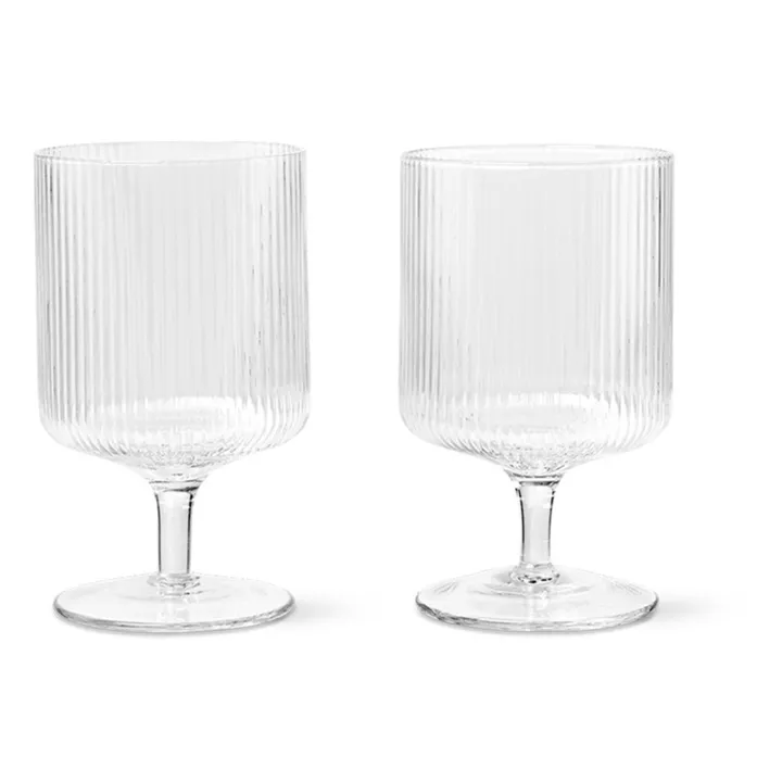 Ferm Living Verres à vin Ripple - Set de 2