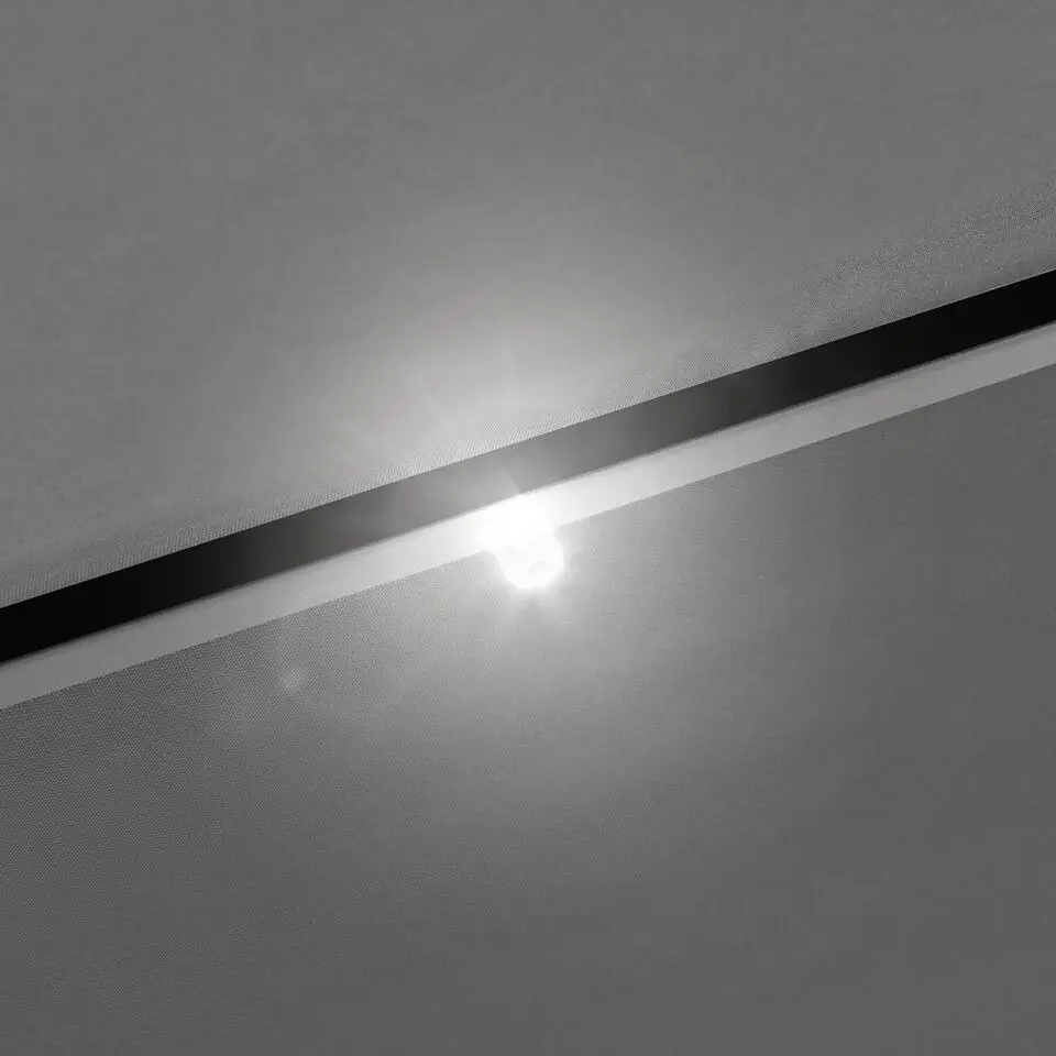tectake Parasol Sunna LED-zonneenergie met zwengel 2,5 x 2,5 m, Lichtgrijs