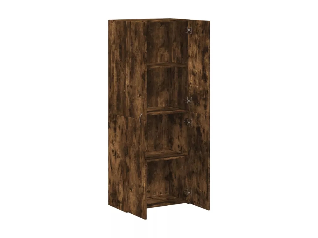 Armoire de classement chêne fumé 60x32x153 cm bois d'ingénierie