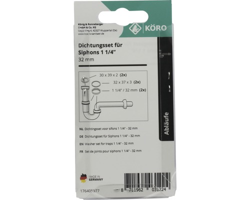 Afdichtingsset voor geurval 1 1/4