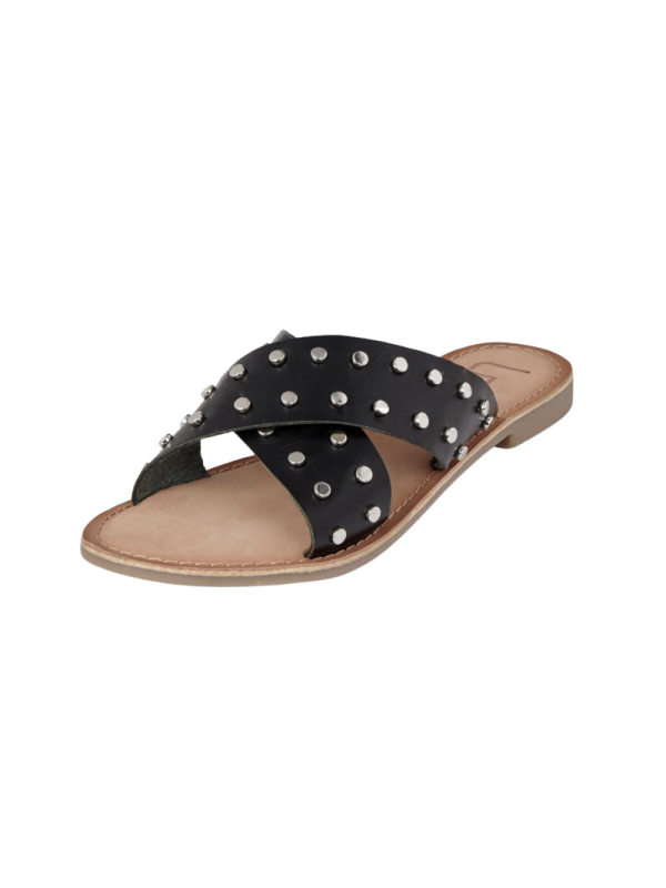 Mules Cuir Belma Noires - Les Petites Bombes
