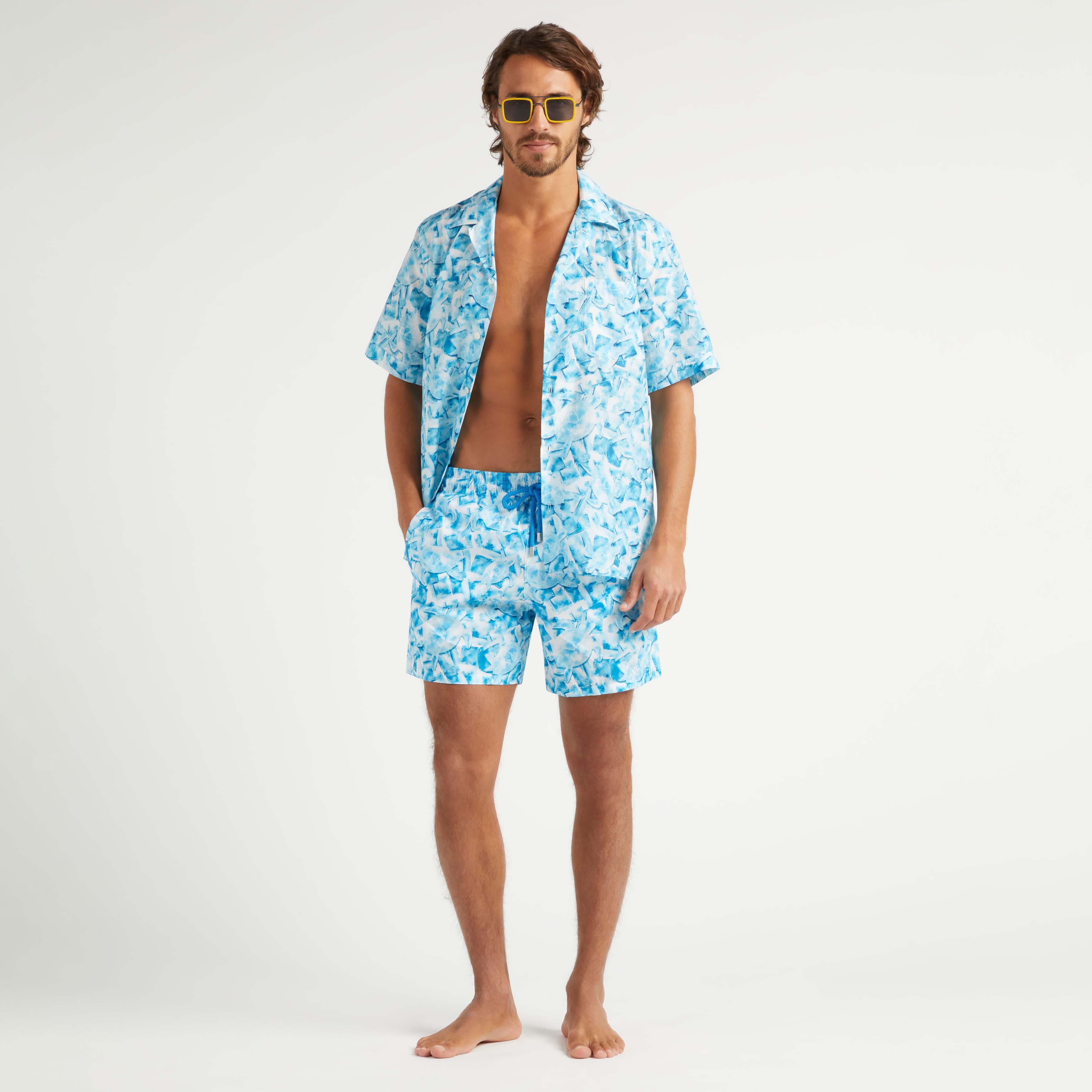 Chemise Bowling en Coton et Soie Homme Iced Turtles