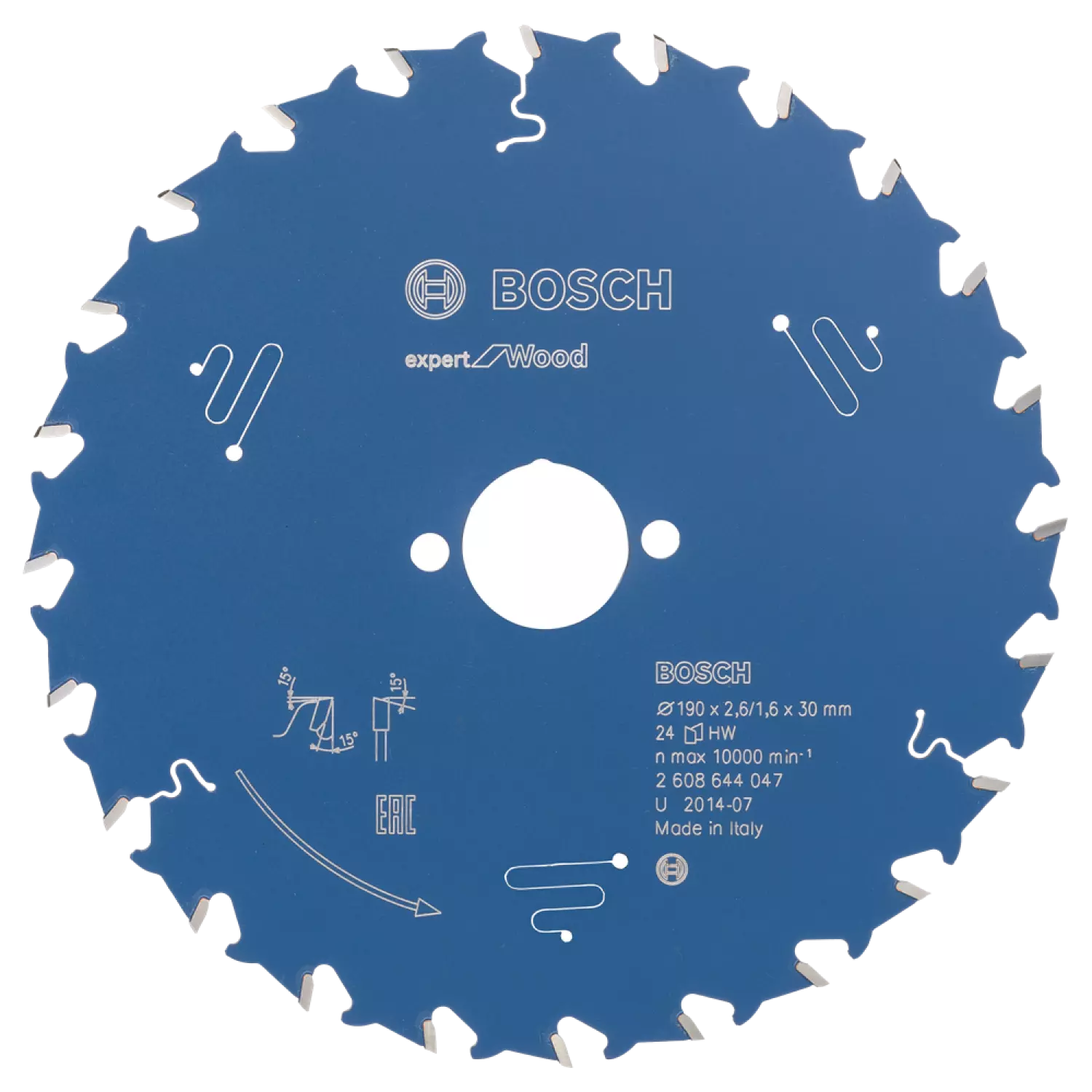 Bosch 2608644047 Expert Cirkelzaagblad - 190 x 30 x 24T - Hout - Carbide