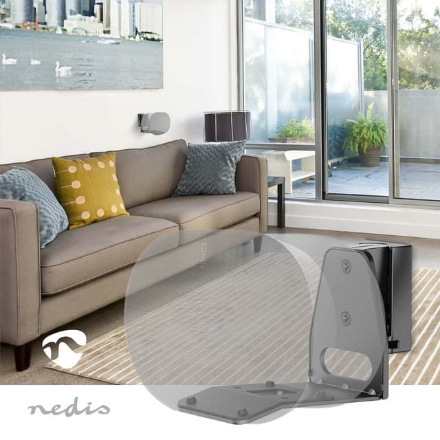 Nedis Speaker Mount | Kompatibel med: Sonos® Era300 | Væg | 5 kg | Swivel / Tilt | Vipbar | Kan drejes | ABS / Metal | Sort