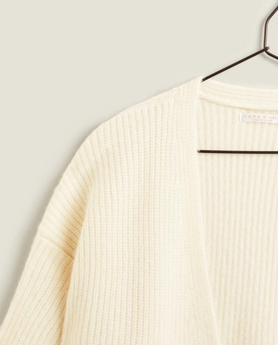 Jaqueta de cashmere canelada