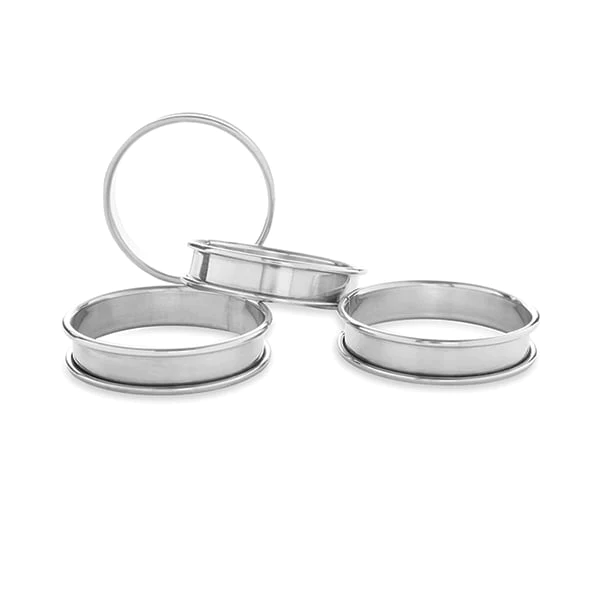 Set de 4 cercles à tartelette inox 8 cm Mathon