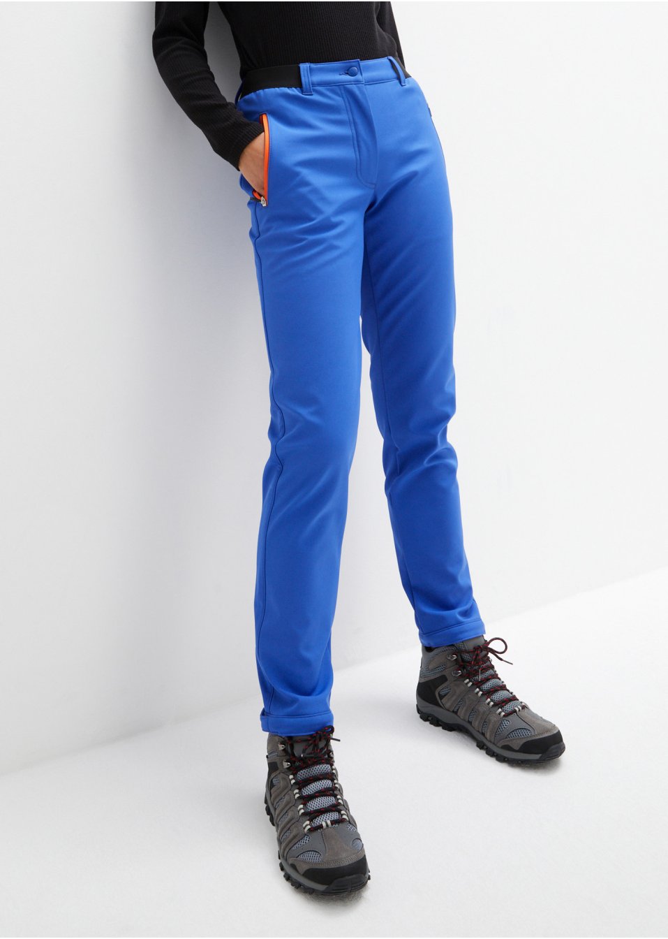 Pantalon fonctionnel imperméable en softshell avec taille confortable, coupe droite