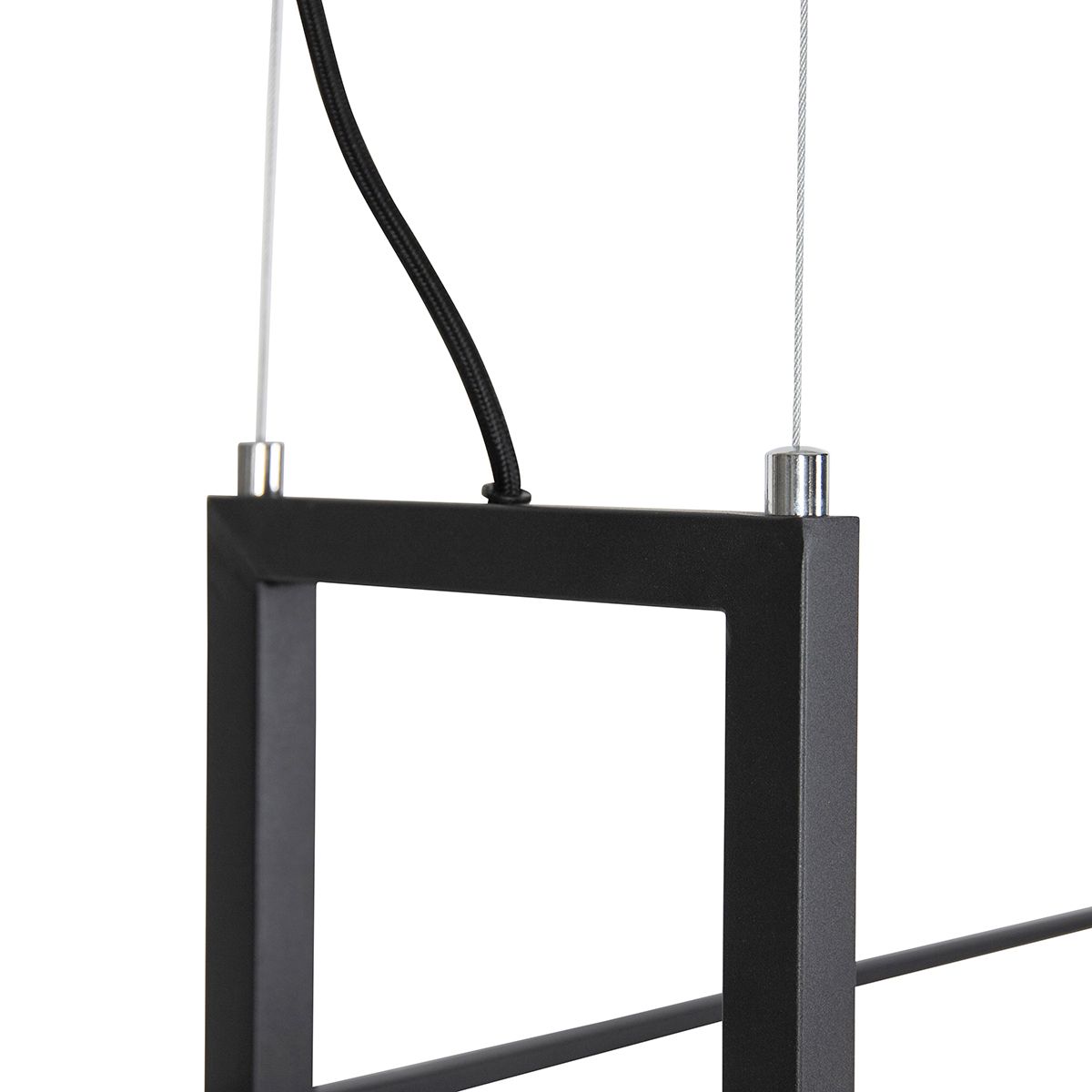 Industriële hanglamp zwart met 4-lichts rek - Cage Rack