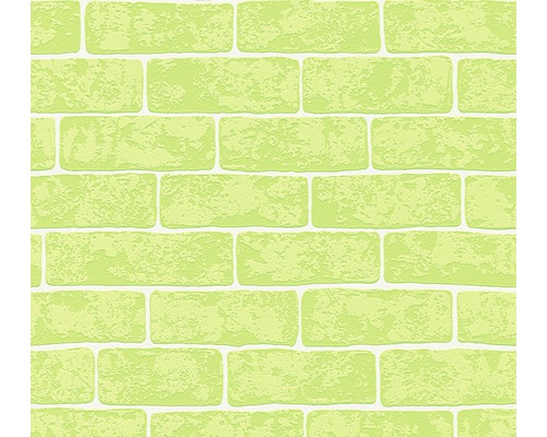 Vliesbehang 35981-3 Jongens & Meisjes 6 & Best of Wood'n Stone 2 baksteenlook neongroen