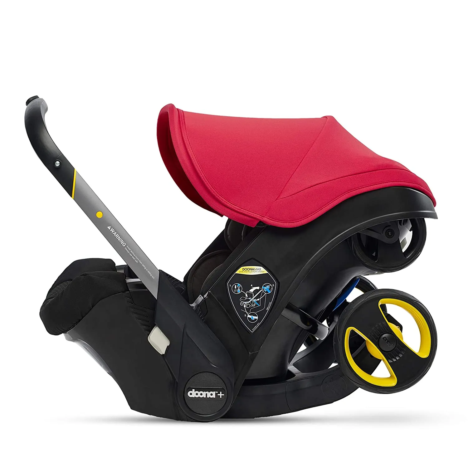 Doona Infant Car Seat & Latch Base - Car Seat to Stroller in Seconds - Flame Red, US Version