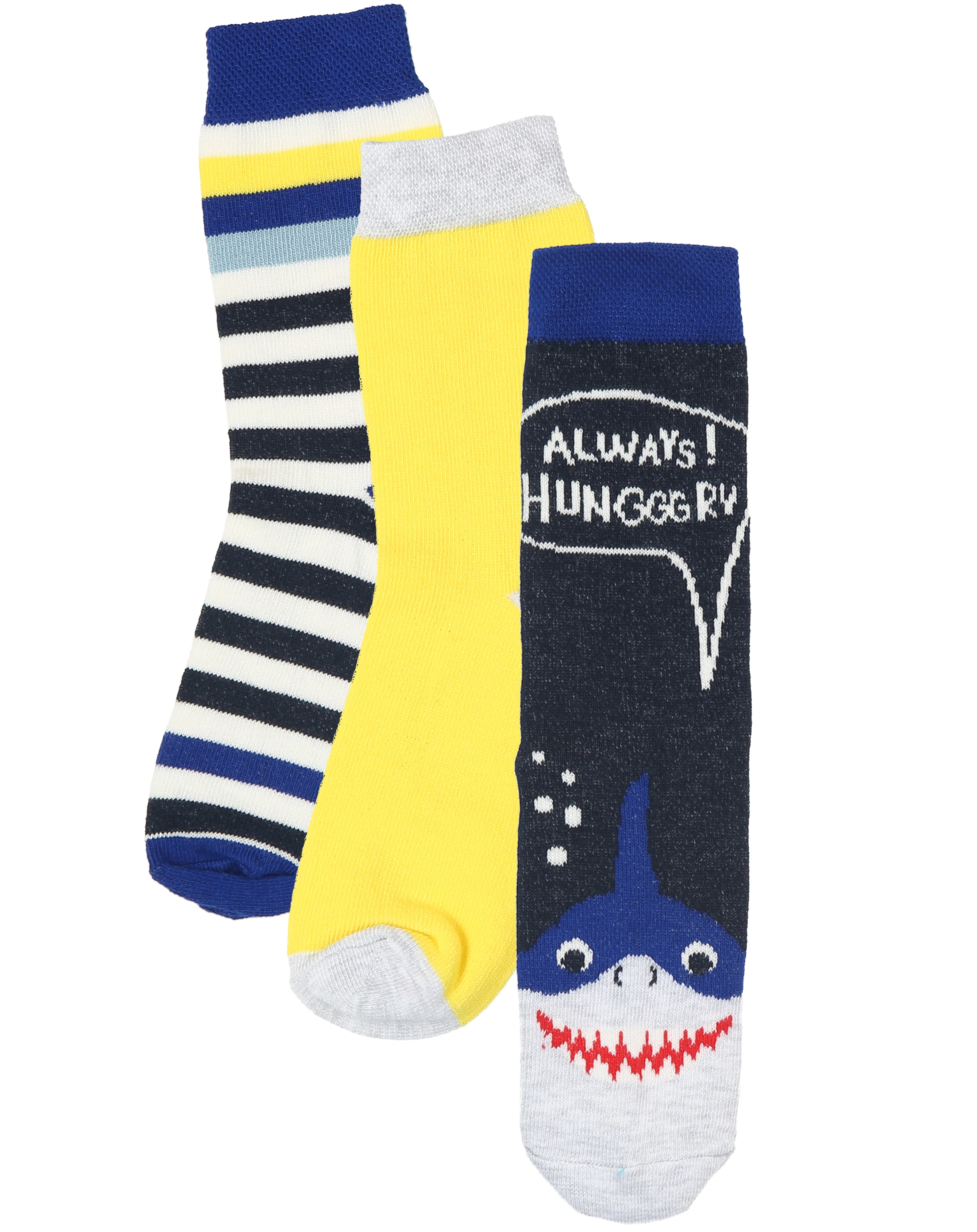Socken HAI 3er-Pack in blau/gelb