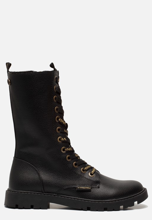Vingino Eva Xhi Veterboots zwart Synthetisch