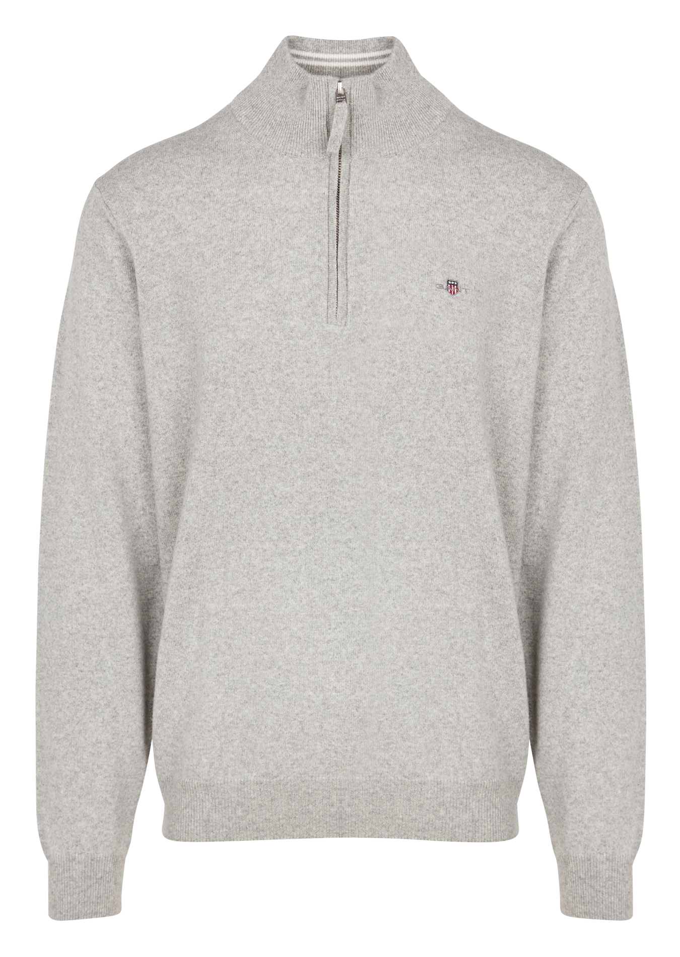 Pull col montant zippé en laine | Gris