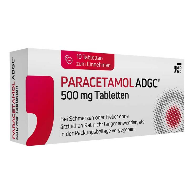 PARACETAMOL ADGC® 500 mg Tabletten, 10 St