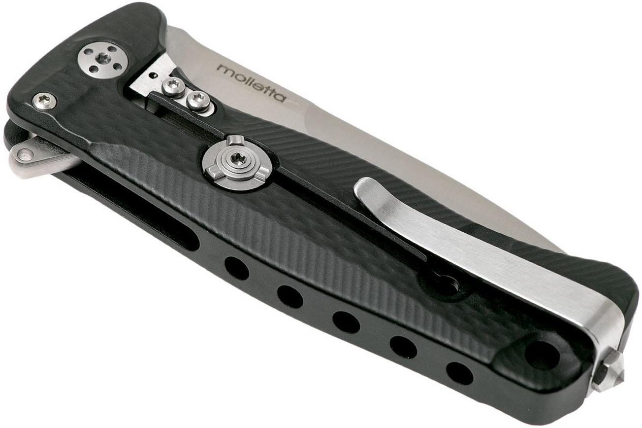 LionSteel SR22A-BS Black Aluminium, Satin Blade