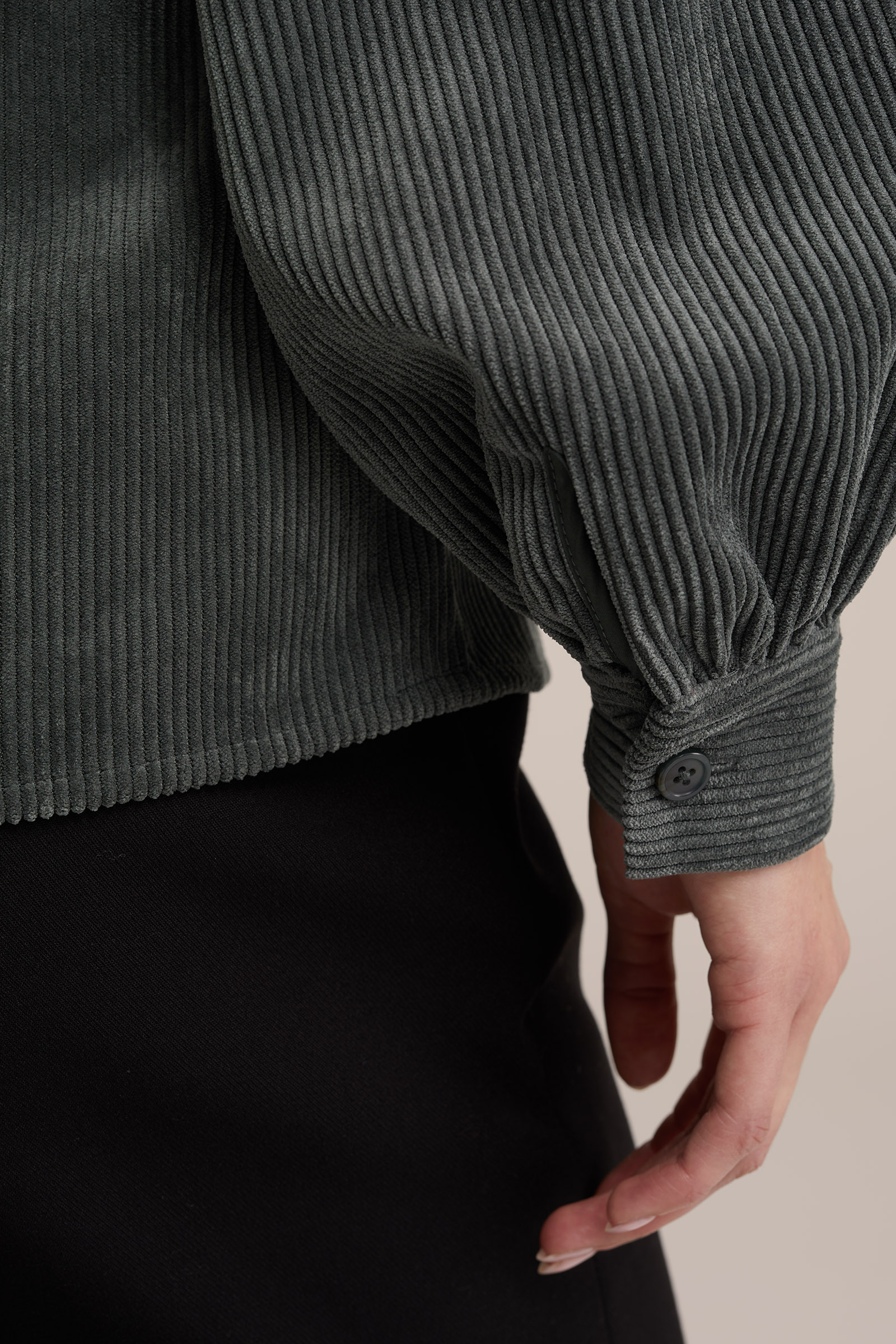 blouse van corduroy WE Fashion Donkergroen