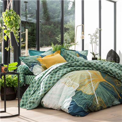 Linge de lit grandes fleurs tropicales - BECQUET CRÉATION