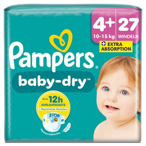 Pampers Baby-Dry Windeln Gr. 4+, Single Pack, 10-15kg