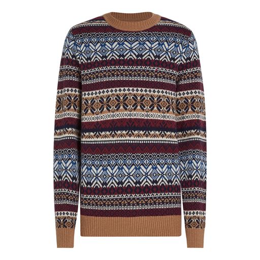 Tommy Hilfiger Gifting Wool Blend Fairisle Striktrøje, Safari Canvas/Multi, XL