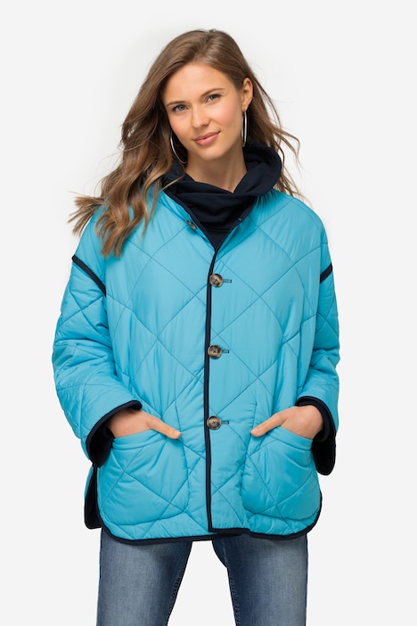 Wende-Steppjacke, 2 Farben, Rundhals, Langarm
