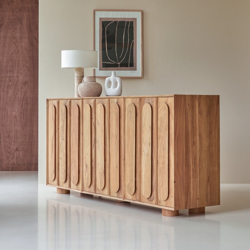 Buffet Olga en acacia massif H 88 x L 182 x P 45 cm
