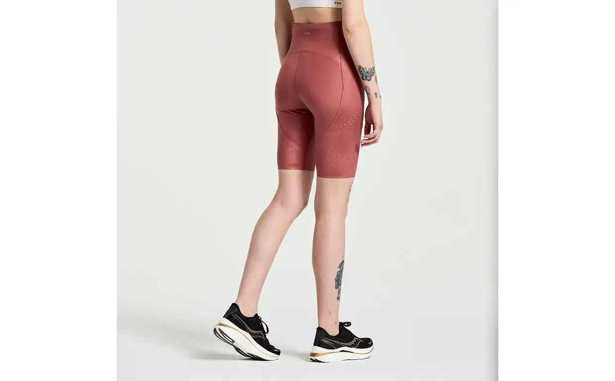 Saucony Pinnacle 8 Inch Hardloopbroek Kort Donkerrood Dames