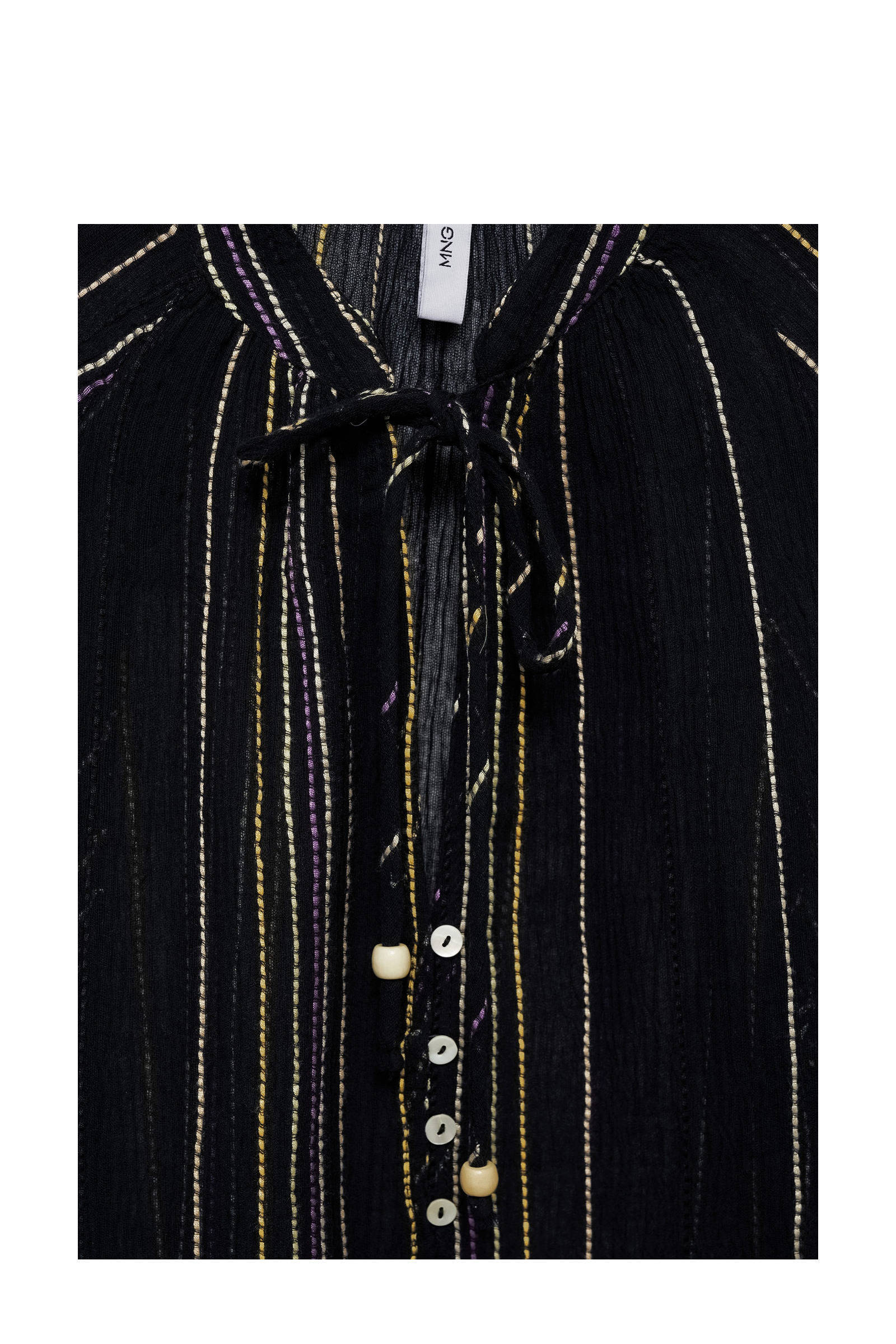 Mango gestreepte blouse zwart