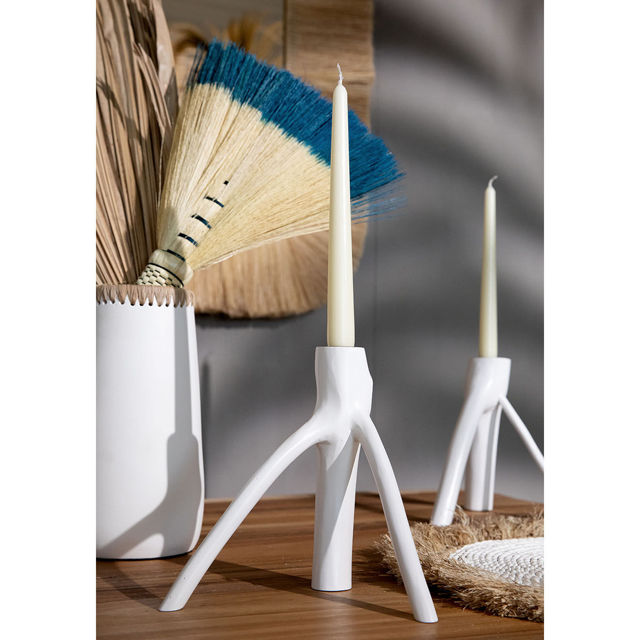 Bazar Bizar Set de table jonc de mer blanc/beige - D.45 cm