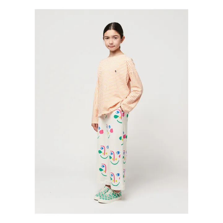 Bobo Choses Jogger Coton Bio Visages | Ecru