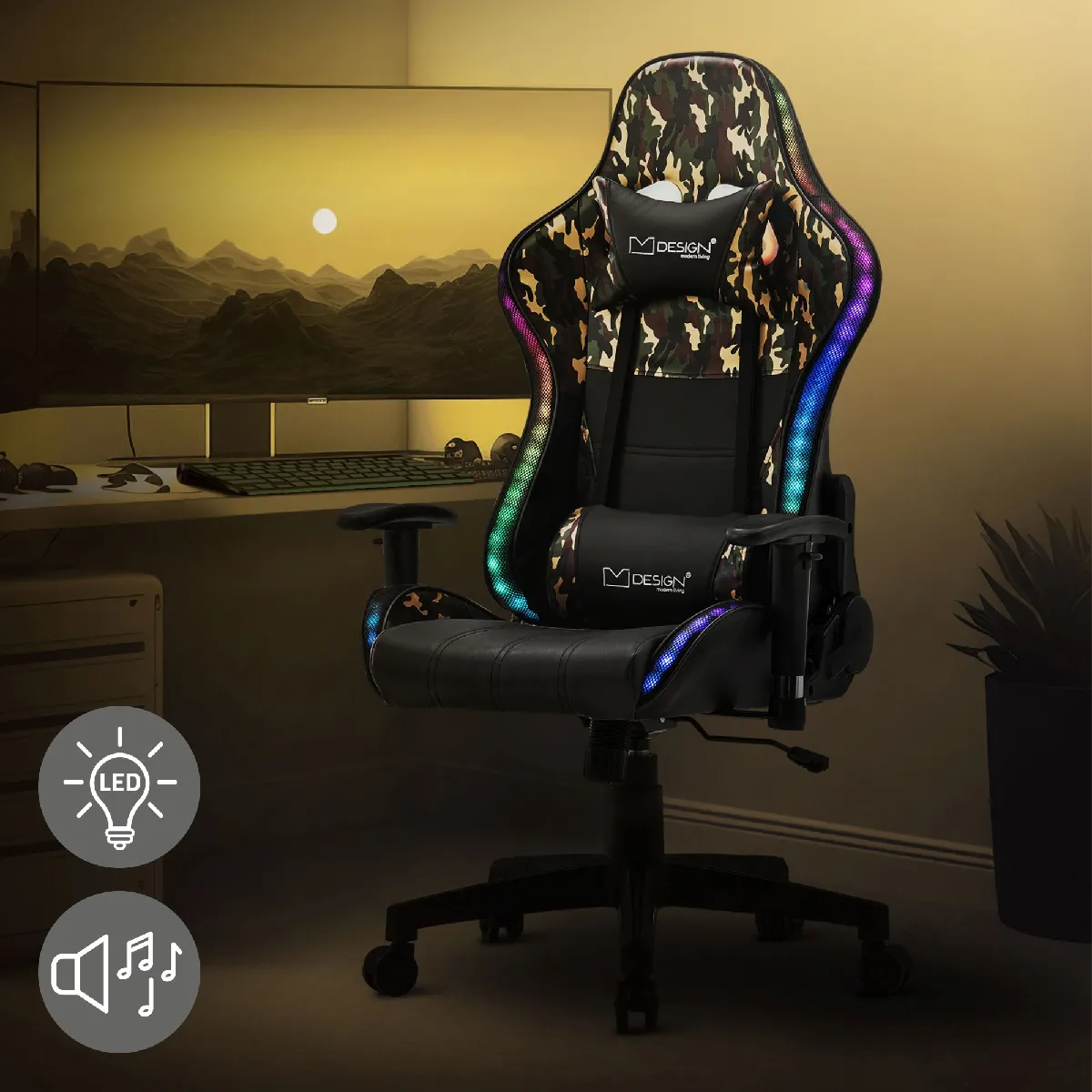 ML DESIGN MODERN LIVING ML Design LED Gaming Chair