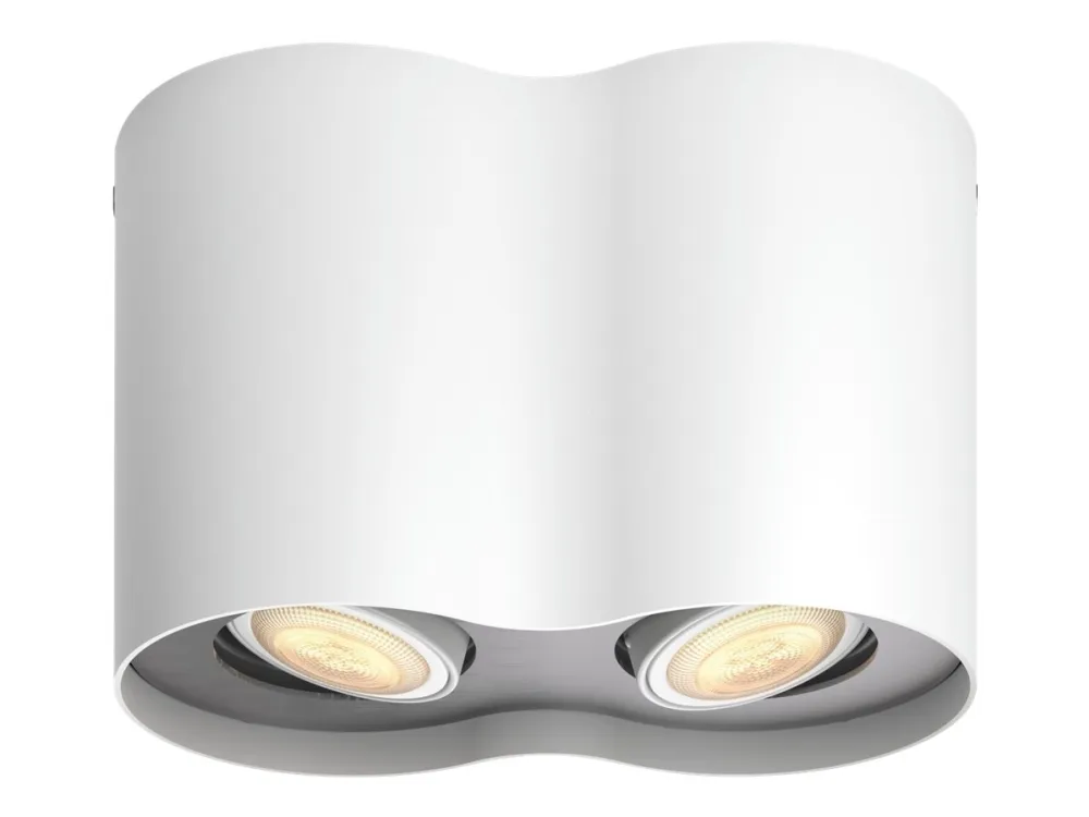 Philips Hue White ambiance Pillar - Spotlys - LED-lyspære x 2 - GU10 - total: 10 W (tilsvarende 100 W) - varmt til køligt hvidt lys - 2200-6500 K - hvid