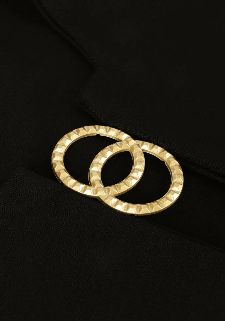ANA ALCAZAR zwarte ana alcazar midi jurk dress rings