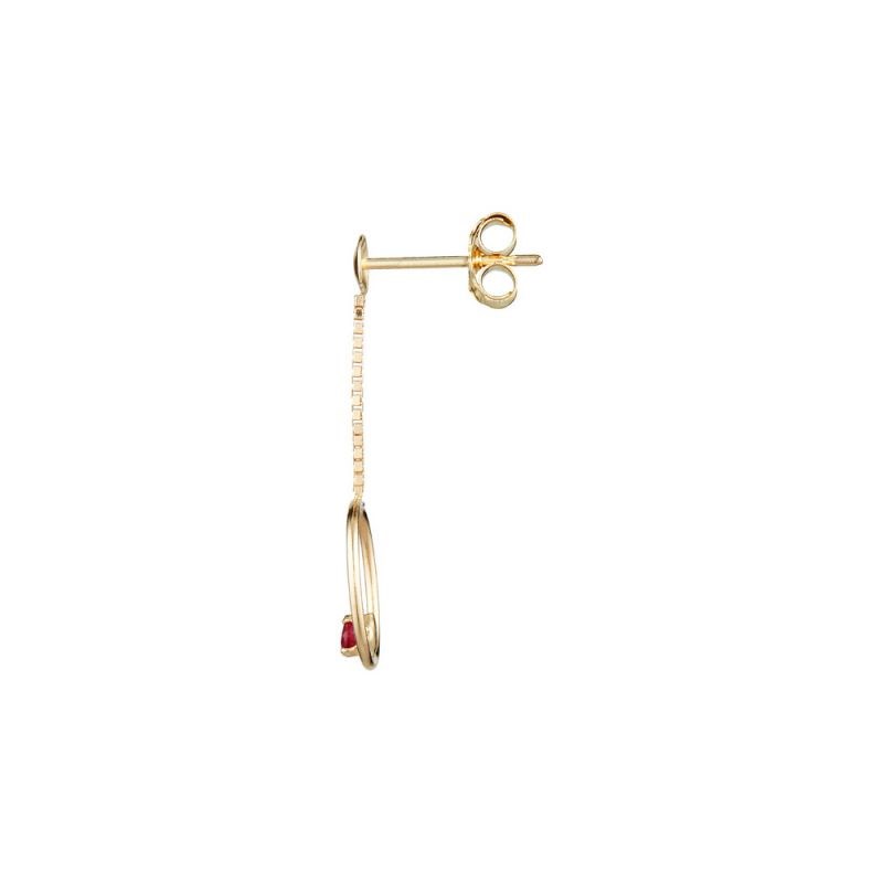 Boucles d'oreilles Or Jaune 375 et Rubis 