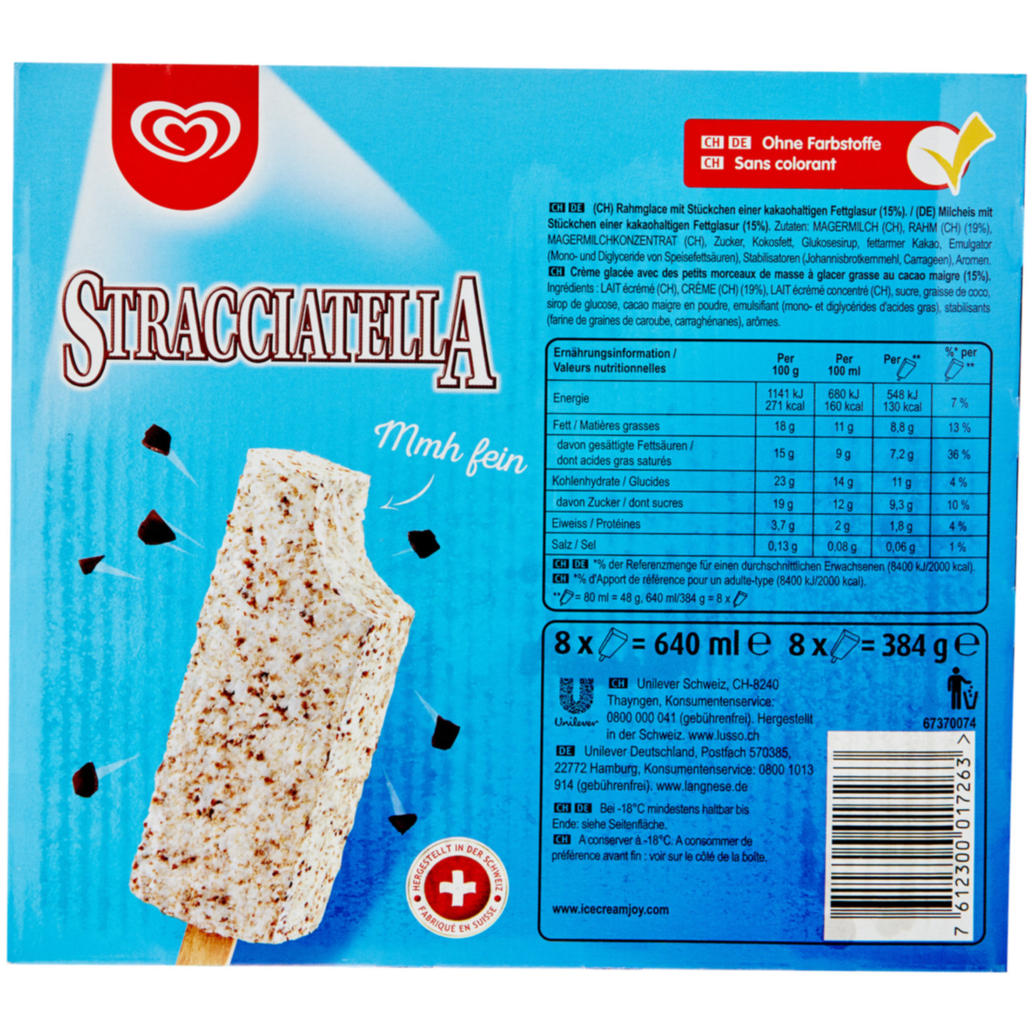 Lusso Glace Stracciatella 8x80ml