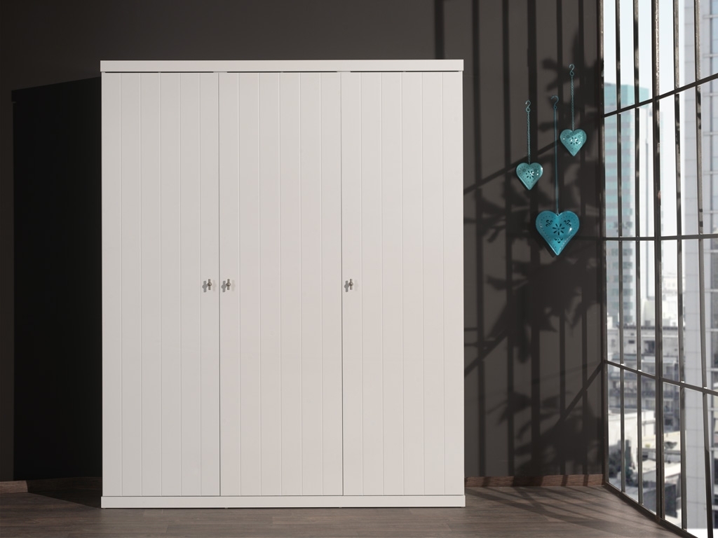 Kleiderschrank ROBIN - weiß - 3-türig