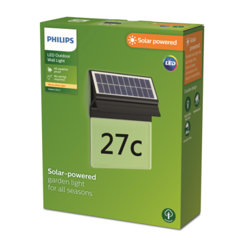 Philips solar wandlamp Enkara zwart