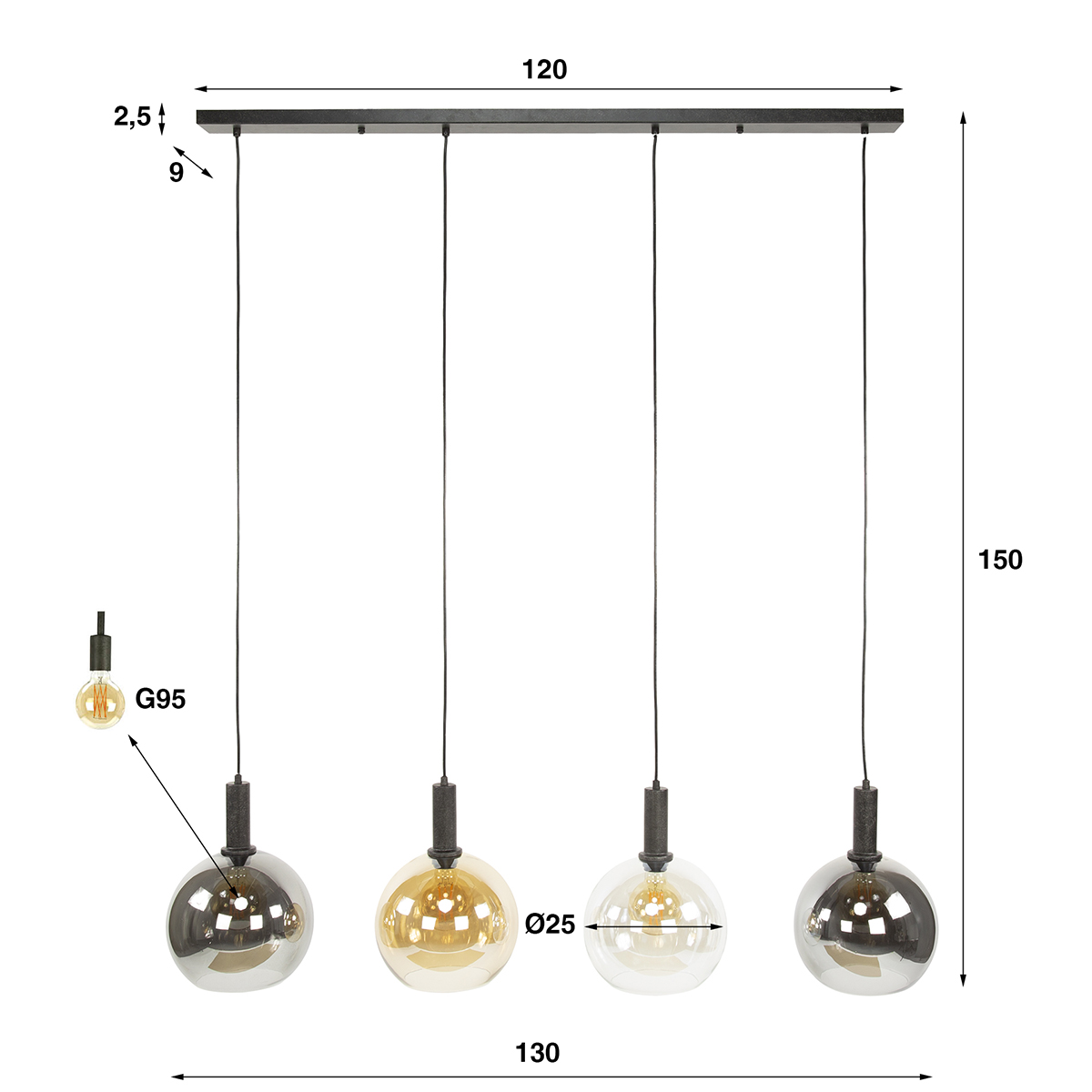 Hanglamp Sfeervol 4L