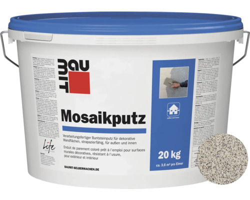 Baumit Mozaïekpleister M325 Gebruiksklare Dunne Laag Toplaag Wit-Geel-Zwart 20 kg