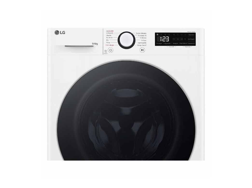 MÁQUINA DE LAVAR E SECAR ROUPA LG F4DR509S1W LAVA 9KG SECA 6KG