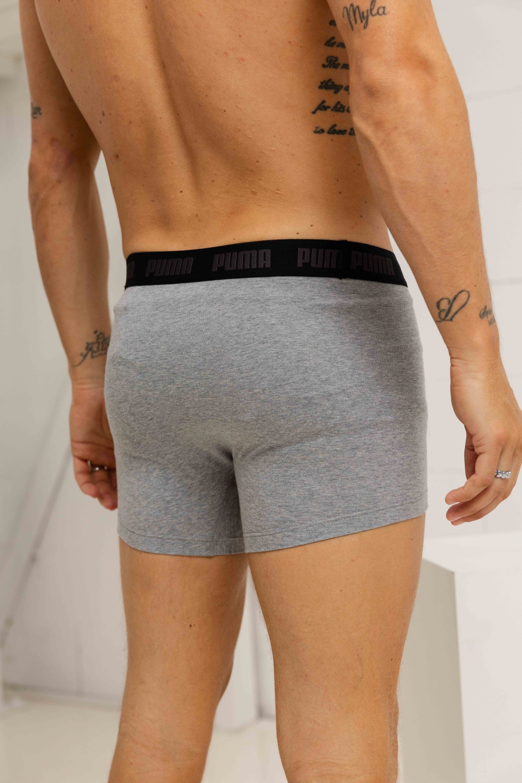 Puma Everyday Basic Boxershort Heren 3-Pack Zwart/Grijs