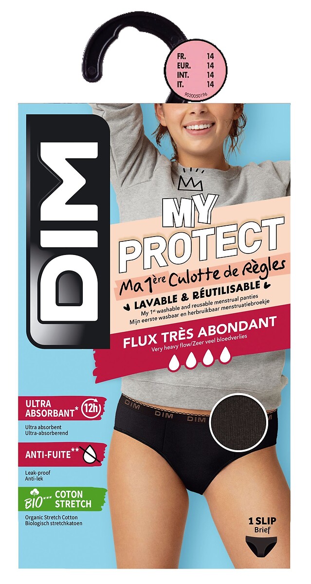 DIM<br>Calcinhas menstruais, fluxo intenso, tamanho infantil