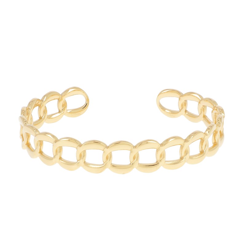 Bracelet rigide en acier doré ajustable