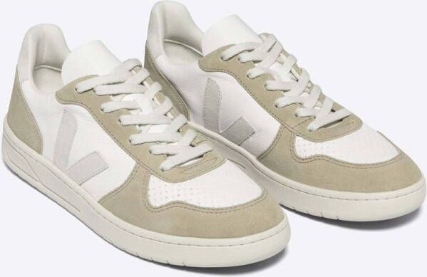 Veja V-10 Chromefree Leather Sneakers Wit Platine Vx0502935 White
