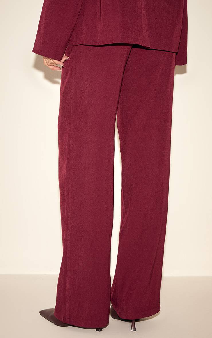 Rouge Bordeaux Pantalon Droit Ajusté Ensemble Coordonné