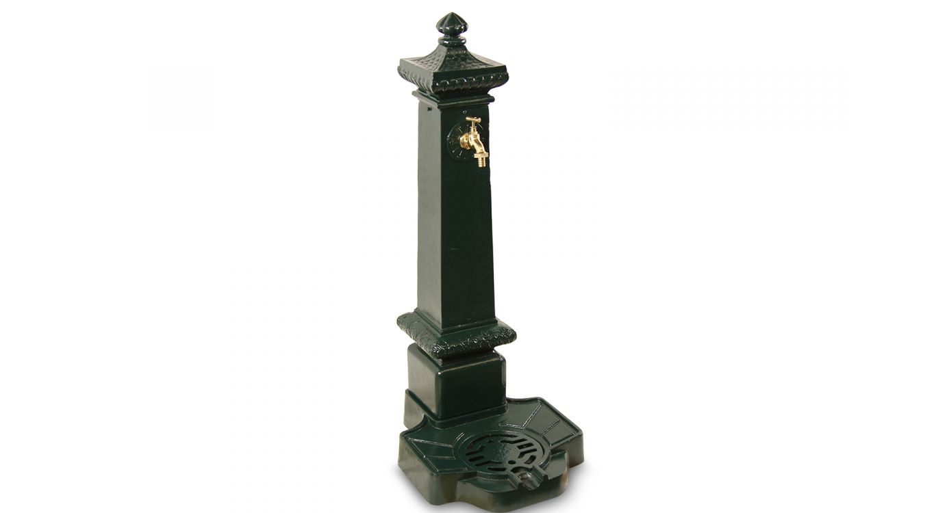 Fontaine de jardin aluminium vert 38x47x99cm