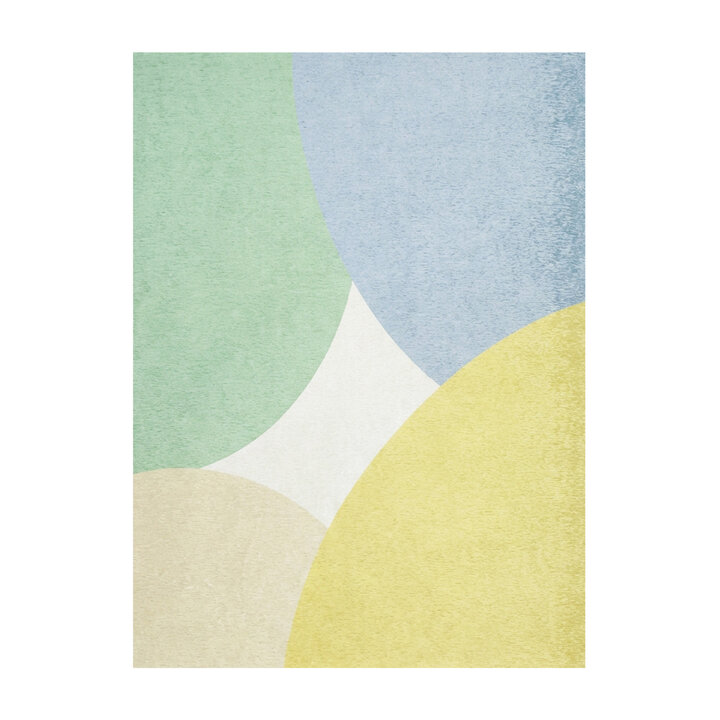 Geometrisch vloerkleed - Swing Circles Blauw/Groen