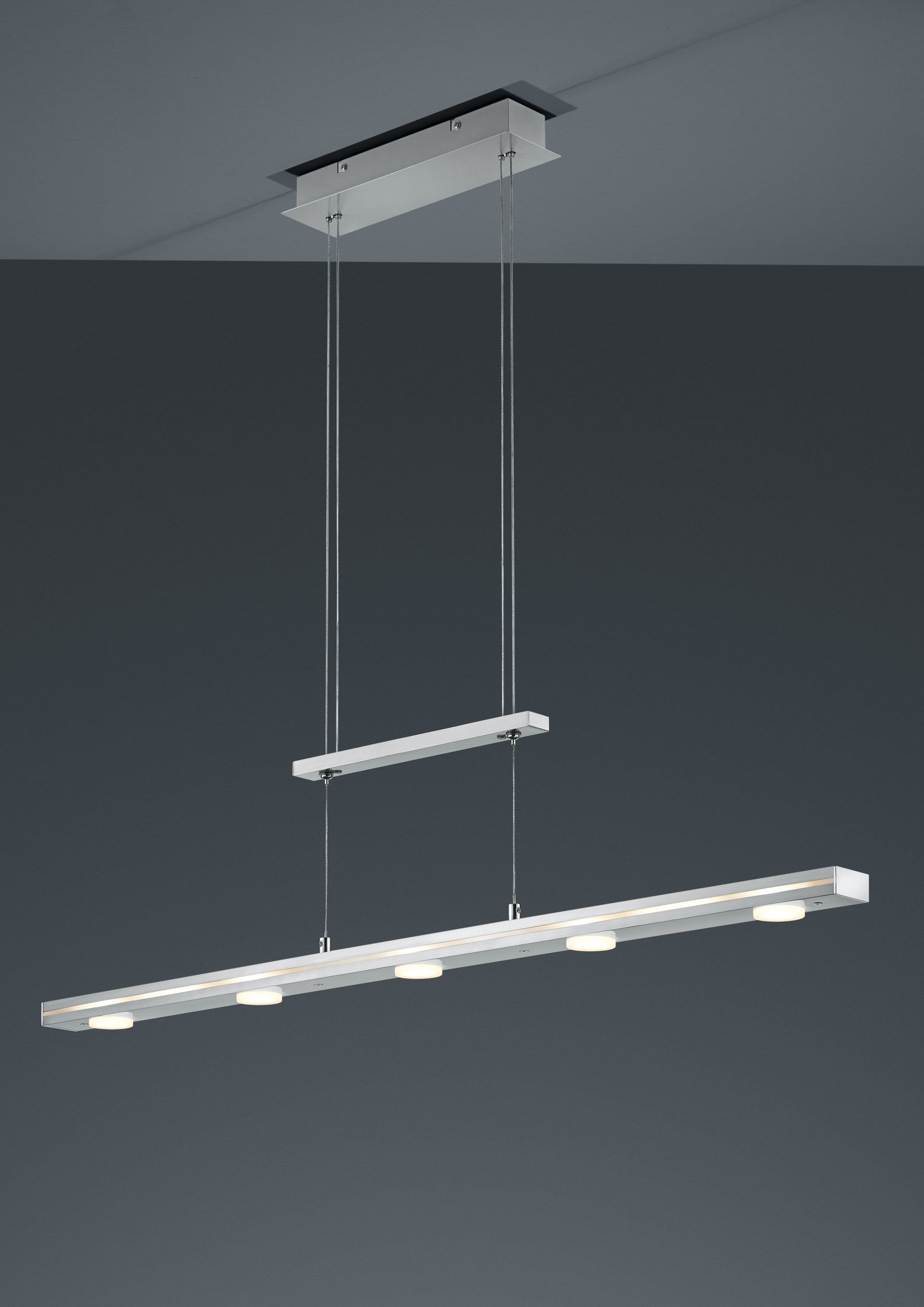 Trio LED Balkenpendel Lacal nickelfarbig
