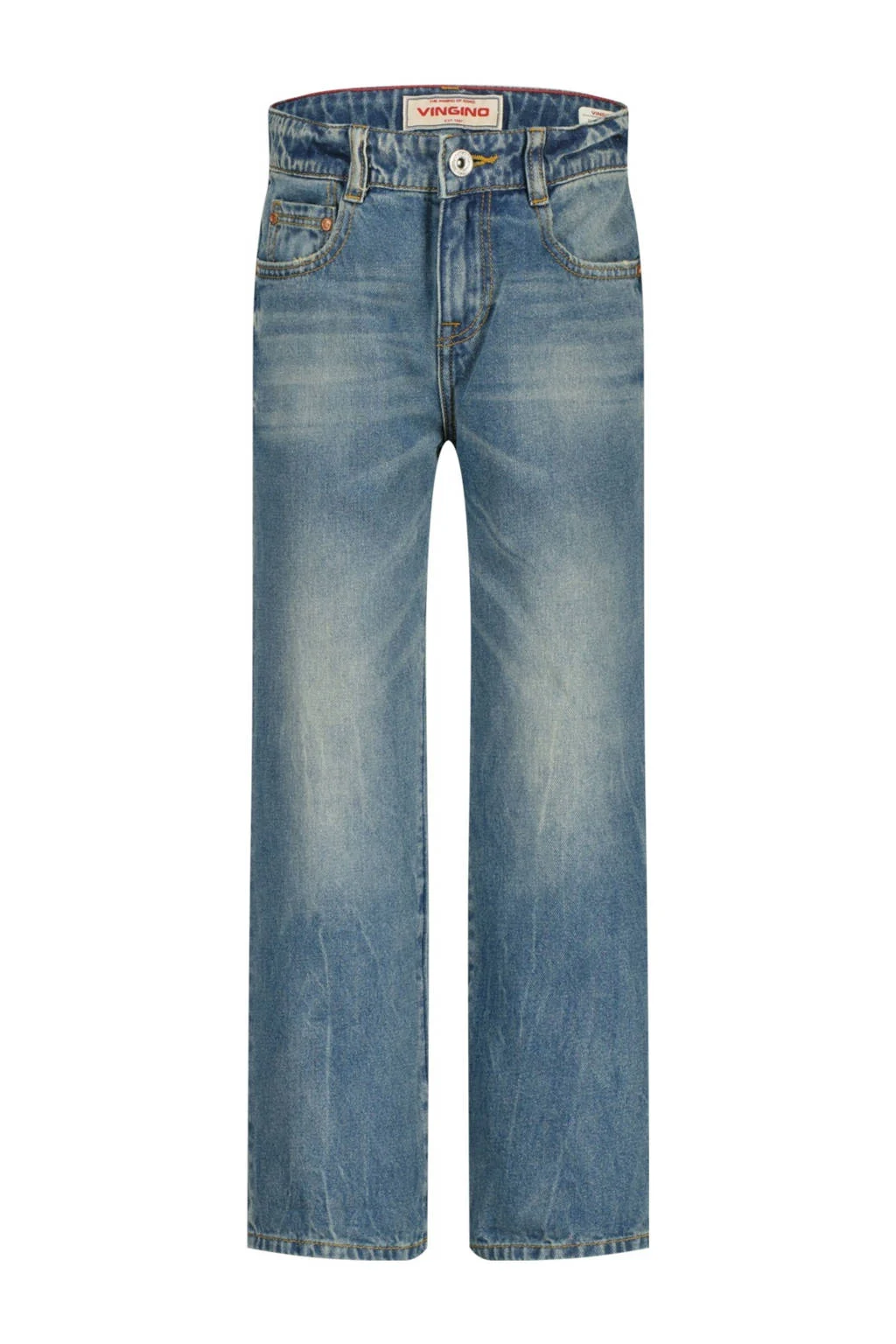 Vingino relaxed straight leg jeans medium blue denim