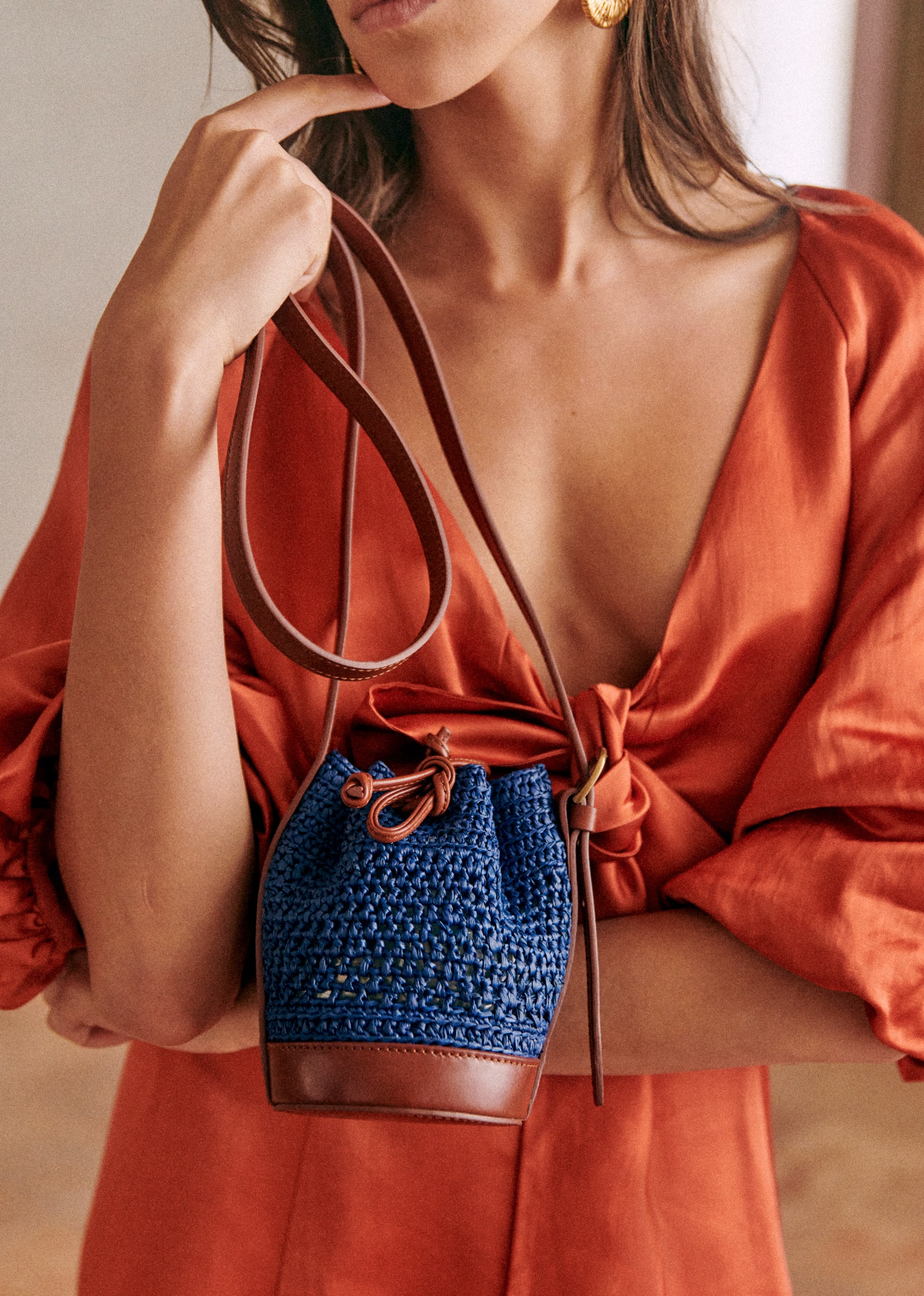 Bourse Nano Farrow - Raphia bleu électrique - SACS/NEW SACS Nos Paniers 5906406