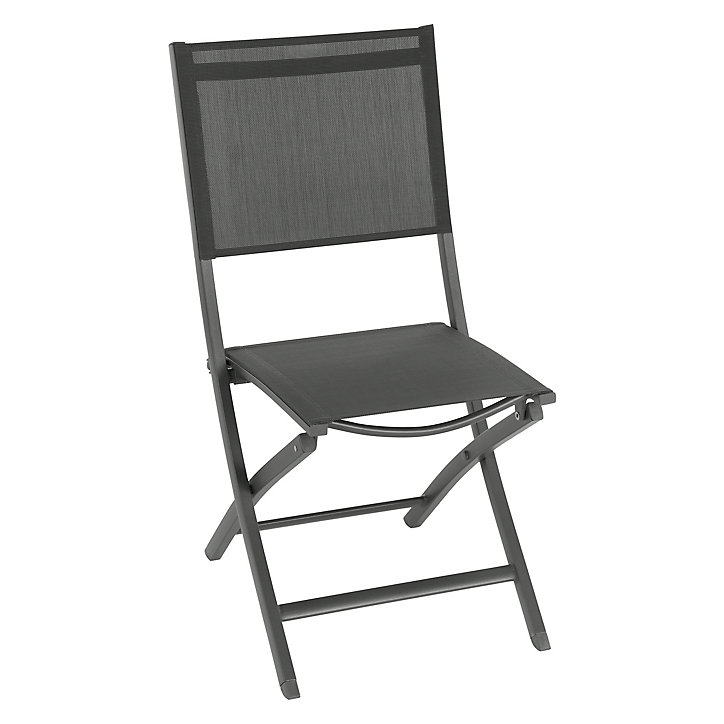 Chaise de jardin pliante Hespéride Essentia en aluminium - Coloris gris - Hauteur 107 cm